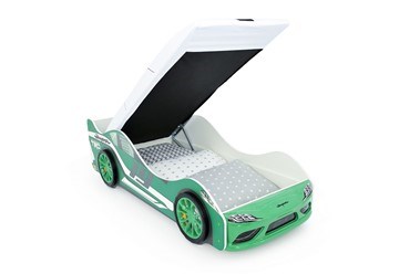 Кровать-машина "Супра" зелёная с подъемным механизмом - фото 14921